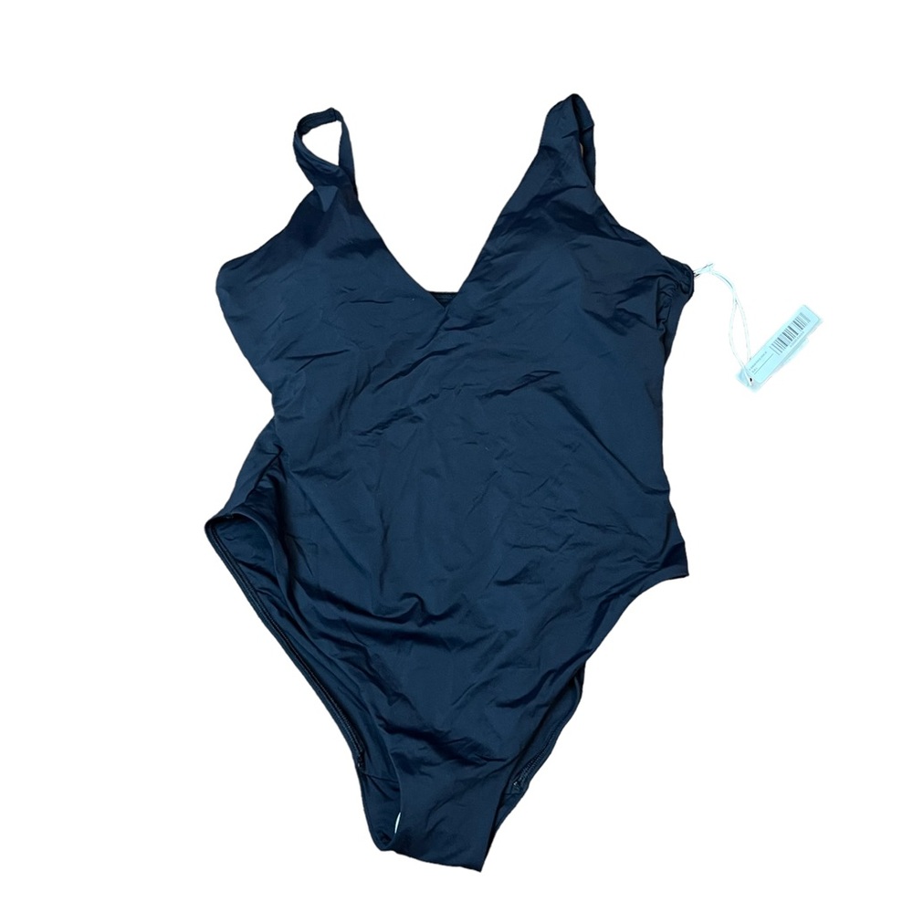 NWT Everlane Black The V-Neck One-Piece Swim Size L Women